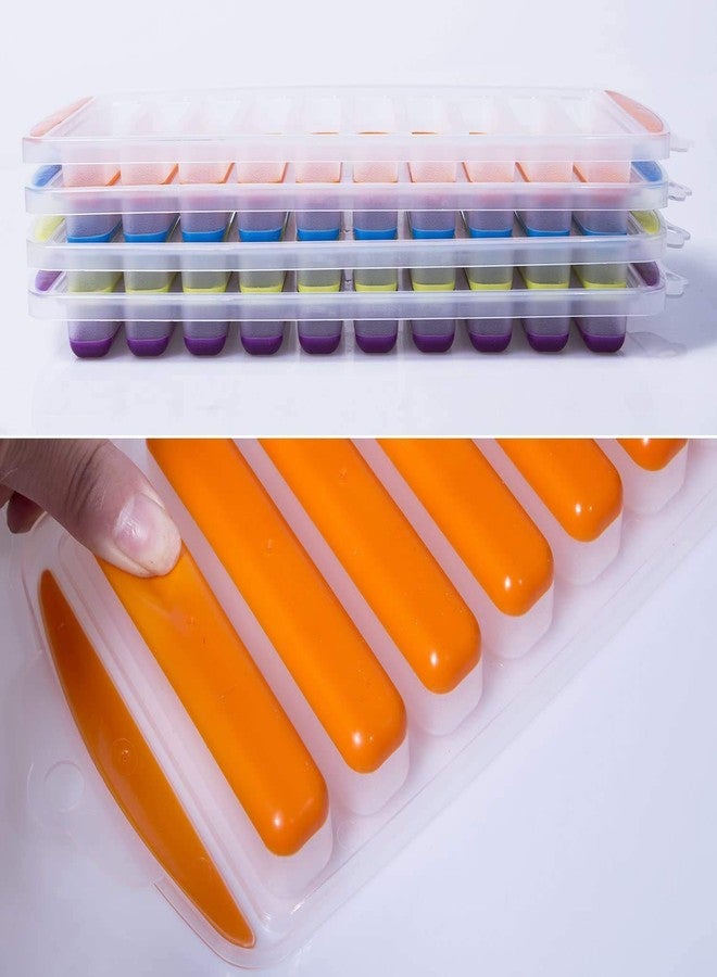 UnequeTrend Set of 4 Silicone Ice Stick Cube Trays, Water Bottle Ice Stick Tray Ice Cube Tray with Easy Push and Pop Out Material, Ideal for Sports and Water Bottles, Assorted Bright Colors - Image 5